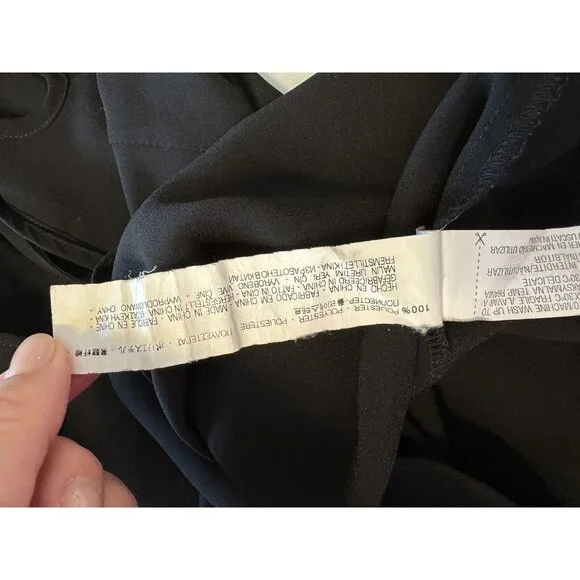 Zara Basic Black Medium Cut Out Blouse with Tie Neck Long Sleeve NWOT - Picture 10 of 10